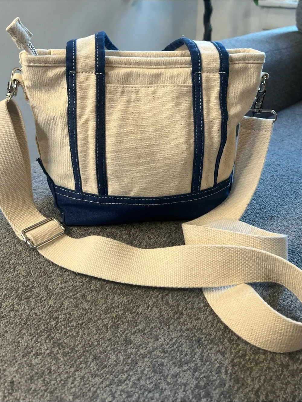C&C California Cream & Navy 'Greece' Canvas Tote